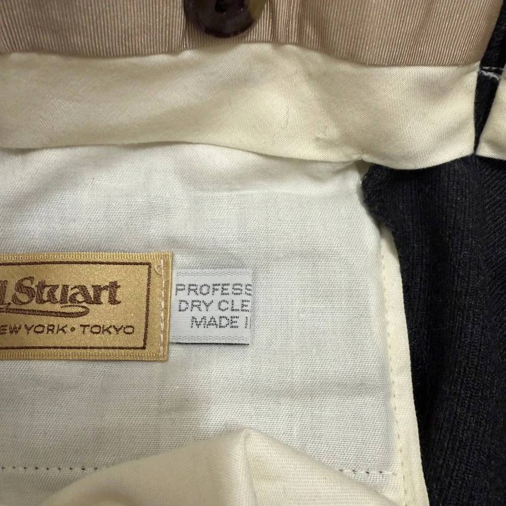 Vintage Paul Stuart Dress Pants Fits Mens 30x28 Gray Wool Pleated Cuffed USA